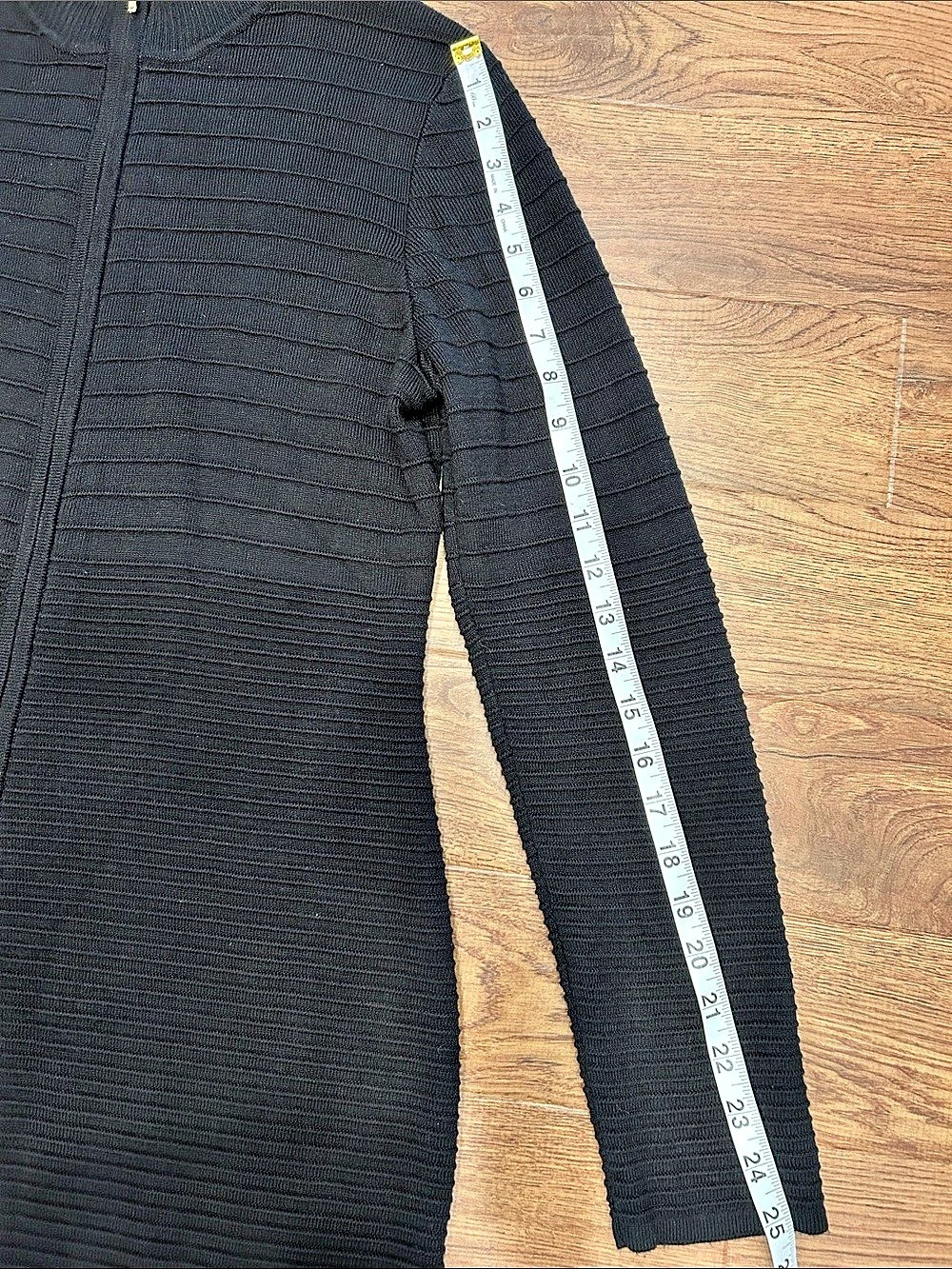 Calvin Klein Full Zip Ribbed Knit Sweater Dress Black Womens Size XL - Picture 11 of 16